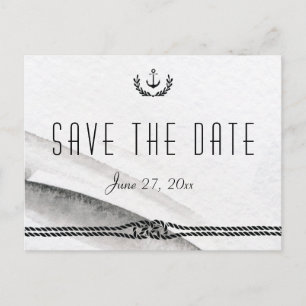 Gris Et Blanc Nautique Enregistrer La Date Cartes