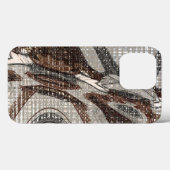 Gris et Brown Coque d'art Abstrait-coque iphone d' (Verso (horizontal))
