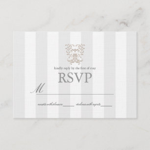 Gris et Brown Mariage damassé RSVP