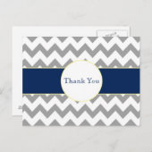 Gris et carte postale rayée de Merci de Chevron de (Devant / Derrière)
