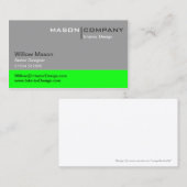 Gris et citron vert Carte de visite d'entreprise (Devant / Derrière)