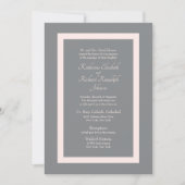 Gris et Faire-part de mariage rose (Devant)