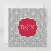 Gris et faire-part de mariage rouge (Dos)