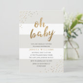 Gris et invitation de baby shower de confettis de (Debout devant)