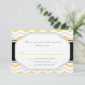 Gris et jaune Chevron Réception de mariage RSVP Ca (Debout devant)