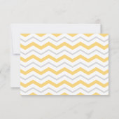 Gris et jaune Chevron Réception de mariage RSVP Ca (Dos)