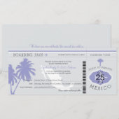 Gris et mariage de carte d'embarquement du Mexique (Devant / Derrière)