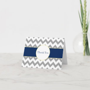 Gris et Merci rayé de monogramme de Chevron de