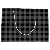 Gris et noir Lumberjack Plaid Grand sac cadeau (Dos)