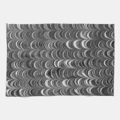 Gris et Noir Vague Gris Art Serviette de cuisine (Horizontal)