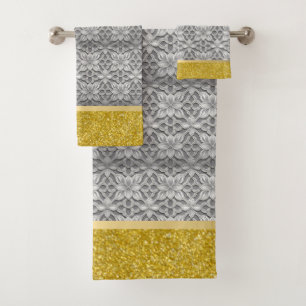 Gris et Or Élégant Abstrait