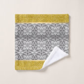 Gris et or Élégant Abstrait (Gant de toilette)