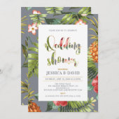 Gris et or | Invitation Wedding shower d'été (Devant / Derrière)