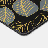 Gris et or large feuille motif sur noir (Coin)