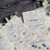 Gris et or Marbre Agate Élégant programme de maria