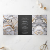 Gris et or Marbre Sweet 16 Party Invitation (Intérieur)