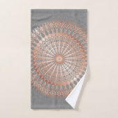 Gris et or rose | Mandala moderne (Serviette à main)