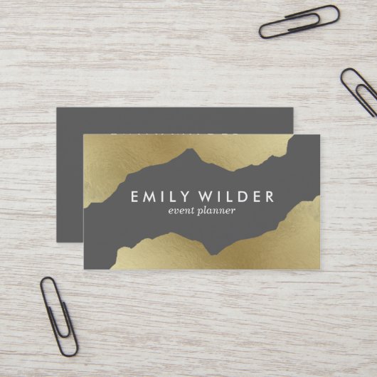 Gris et or trempé | Carte de visite (Devant/Arrière en situation)