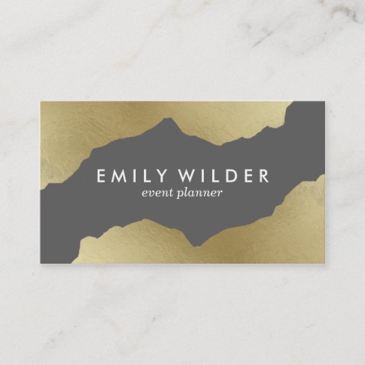 Gris et or trempé | Carte de visite (Devant)