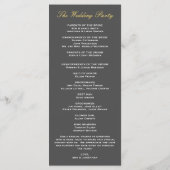Gris et or Twinkle Programme de mariage moderne (Dos)