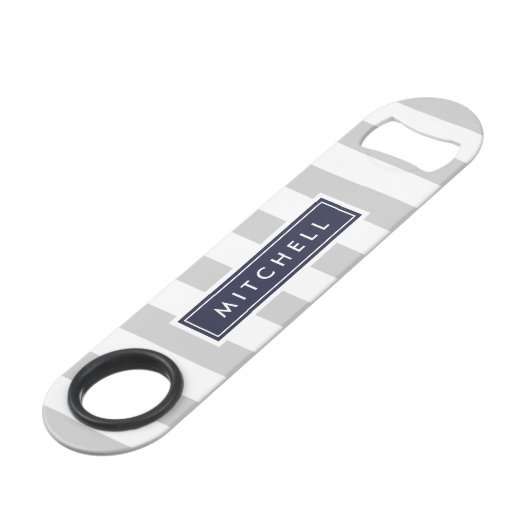 Gris et rayures Preppy de la marine Monogramme (Devant angulaire)