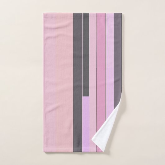 Gris et rose abstrait (Serviette à main)