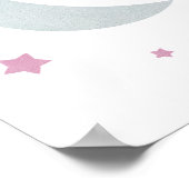 Gris et rose | Poster de la pouponnière Lune et Ét (Coin)