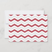 Gris et rouge Chevron Réception de mariage RSVP Ca (Dos)