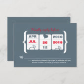 Gris et rouge machine à sous mariage RSVP (Devant / Derrière)