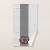 Gris et rouge rayé d'abeille royale (Serviette à main)