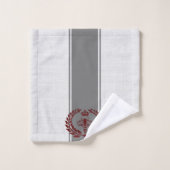 Gris et rouge rayé d'abeille royale (Gant de toilette)