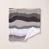 Gris et violet rayures ondulées (Gant de toilette)