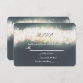 Gris Étincelle Lumière Mariage de mariage RSVP car (Devant / Derrière)