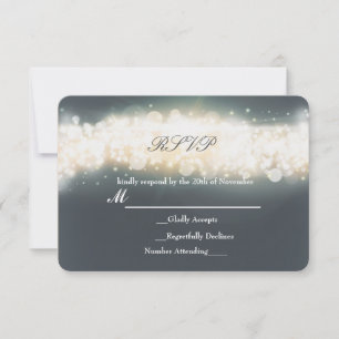 Gris Étincelle Lumière Mariage de mariage RSVP car