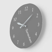 Gris Five O'Clock Somewhere Grande Horloge (Angle)