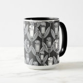 Gris Fleurs GPS Mug (Devant droit)