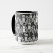 Gris Fleurs GPS Mug (Devant gauche)
