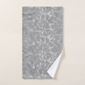 Gris floral texture Damas (Serviette à main)