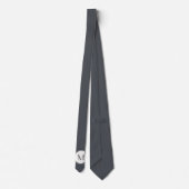 Gris foncé avec Cravate Monogramme Cercle Blanc (Dos)