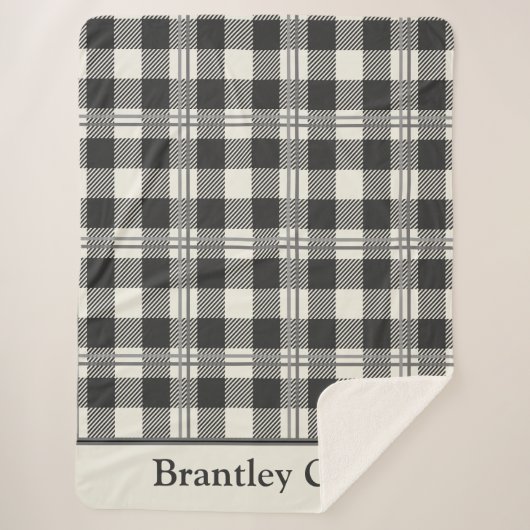 Gris Foncé Chaud De Buffle Blanc Plaid (Devant)