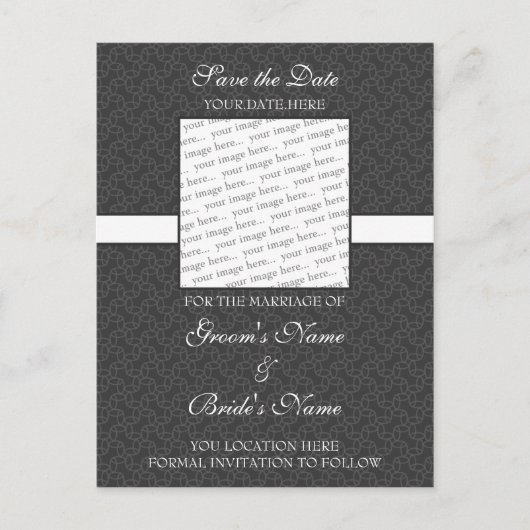 Gris foncé Enregistrer la carte postale Date (Devant)