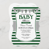 Gris foncé Gris Baby shower Invitation (Devant / Derrière)