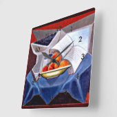 Gris - Fruit en Boek Vierkante Klok (Hoek)