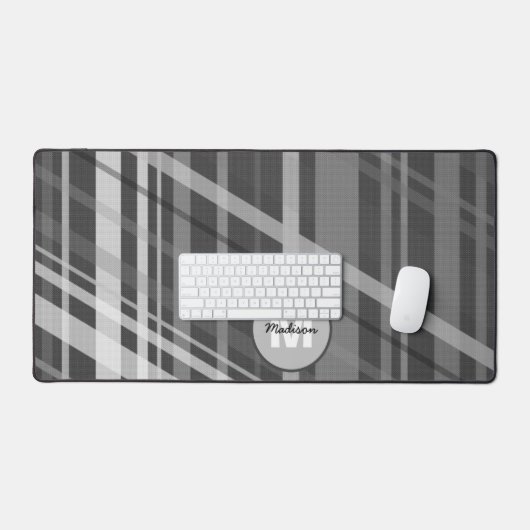 Gris géométrique lignes de rétro Motif Monogramme (Clavier et souris)