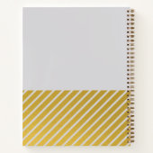 Gris Gold Stripes Minimaliste Journal de Gratitude (Dos)