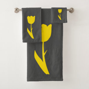 Gris Golden Yellow Tulip gris foncé Grosse floral