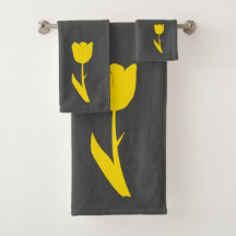 Gris Golden Yellow Tulip gris foncé Grosse florale