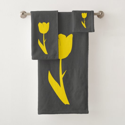 Gris Golden Yellow Tulip gris foncé Grosse florale (En situation)
