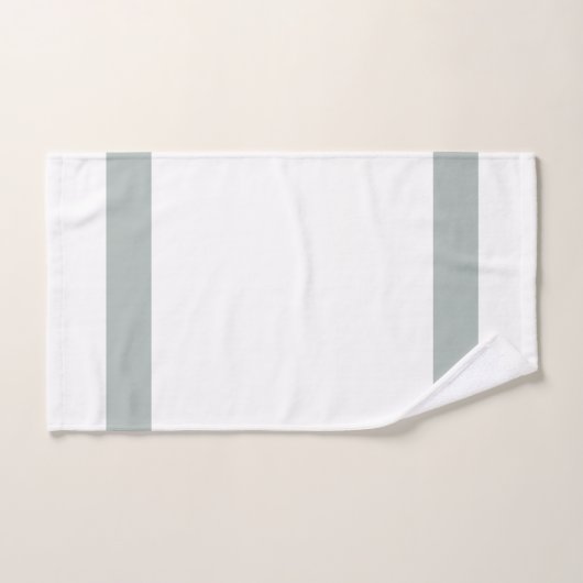 Gris gras et blanc avec monogramme en option (Serviette à main)