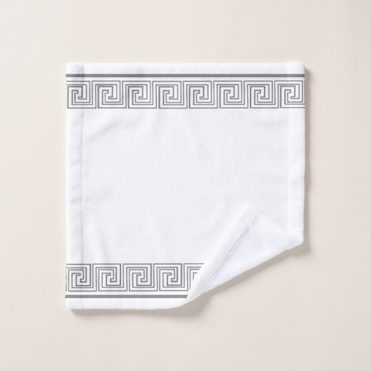 Gris Grecian Frieze Design (Gant de toilette)